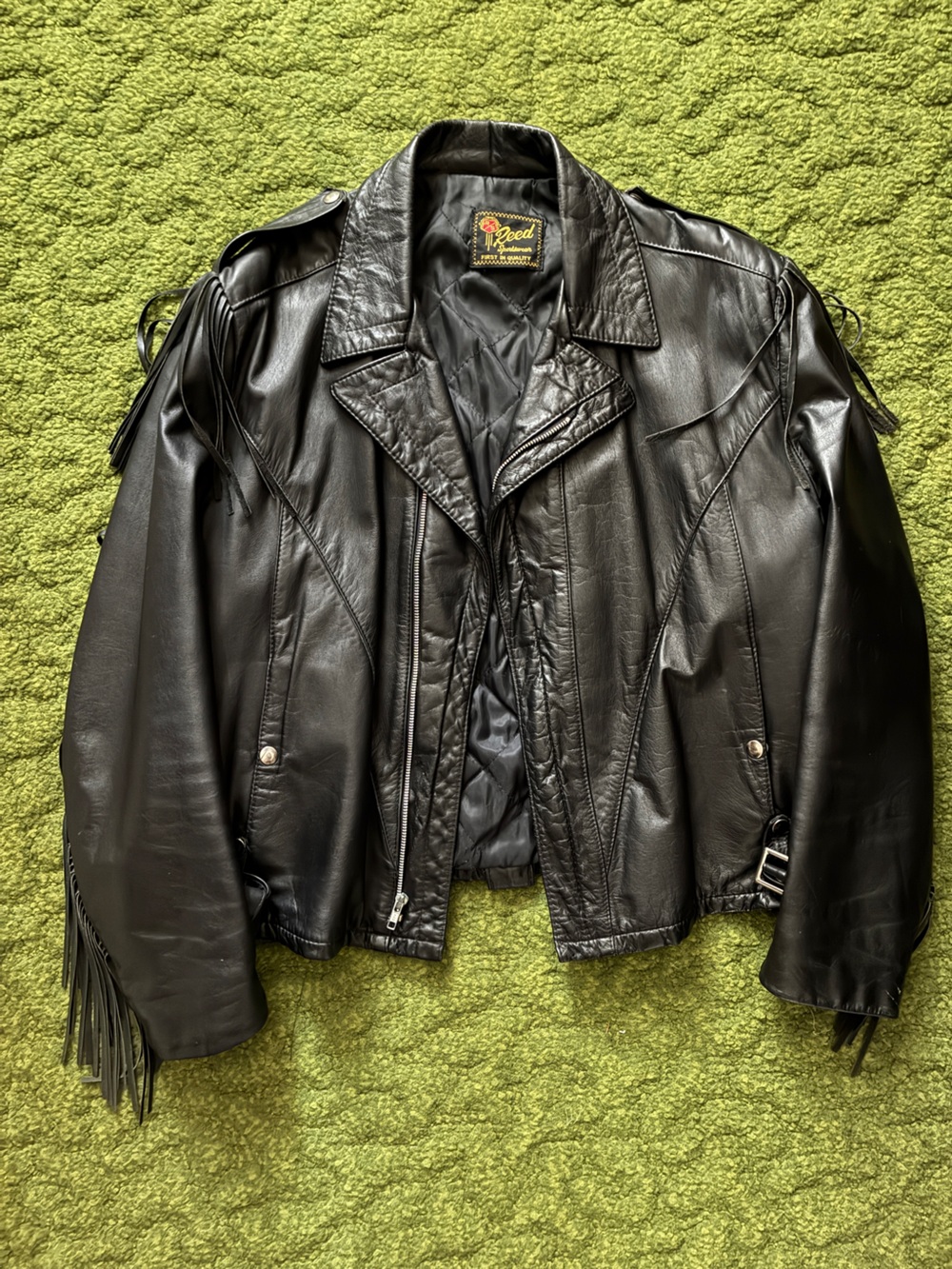 Vintage Reed Sportswear Fringe Leather Jacket with Conchos - Picture 7 of 15